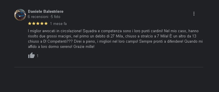 Recensione sullo Studio Legale Avvocato Cacciola e Avvocato Carpentieri di Daniele Balestrieri